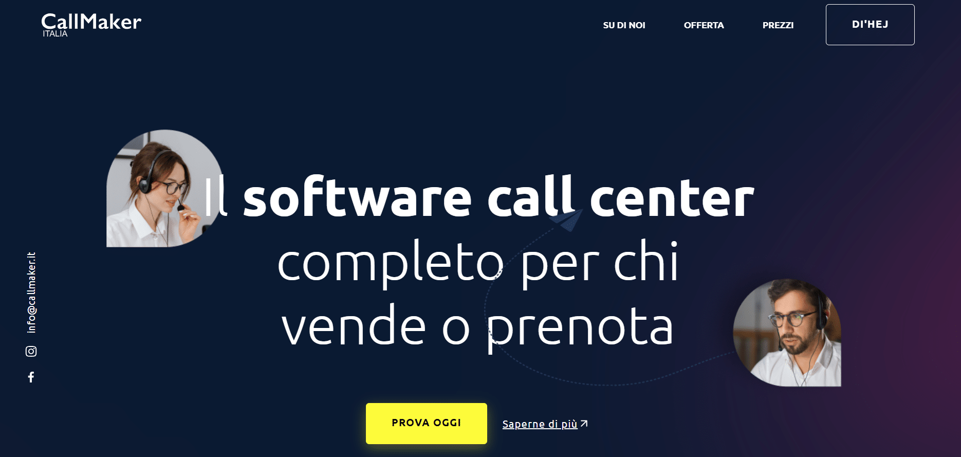 Nuova pagina landing di Callmaker